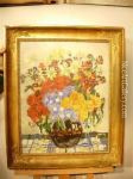 Bouquet De Fleurs Oil Painting - Henri Claudius Forestier