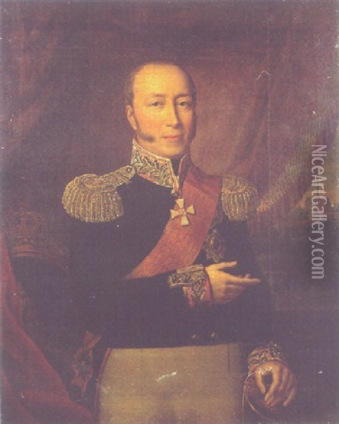 Portrait Of Friedrich Franz I, Grand Duke Of Mecklenburg-schwerin Oil Painting - Rudolph Friedrich Suhrlandt