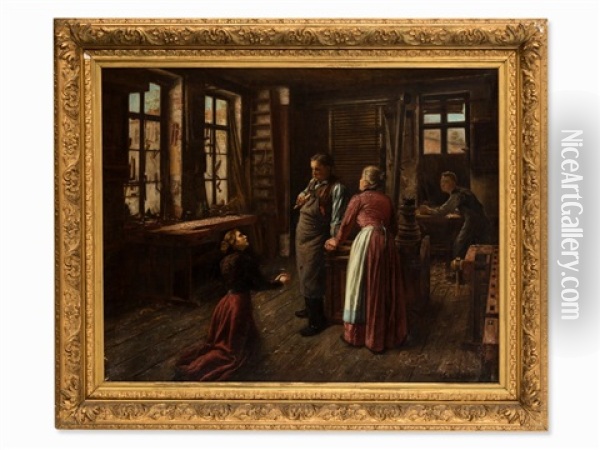 Family Court Oil Painting - Carl Johann Spielter