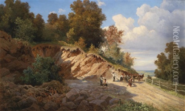 Sandgrube Bei Wien Oil Painting - Carl Friedrich Wilhelm Geist