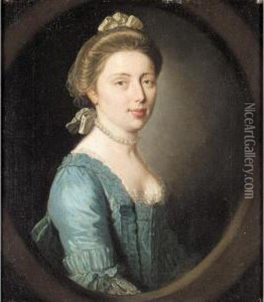 Portrait Of A Lady; Portrait Of A Gentleman Oil Painting - Edward Penny