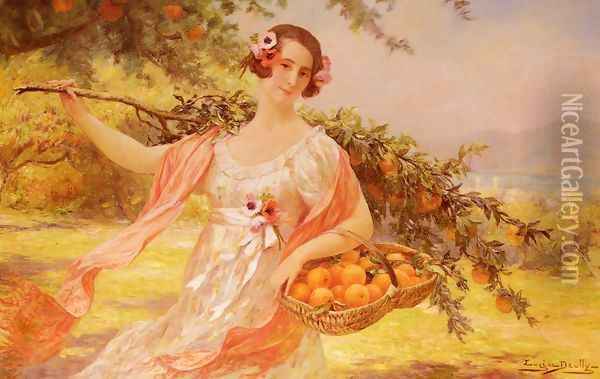 Femme Aux Oranges (Lady with Oranges) Oil Painting - Eugene Auguste Francois Deully
