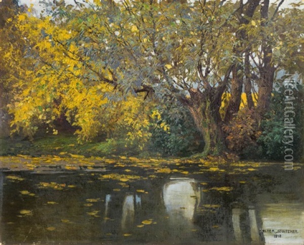 Herbstlandschaft Oil Painting - Walter Stoitzner