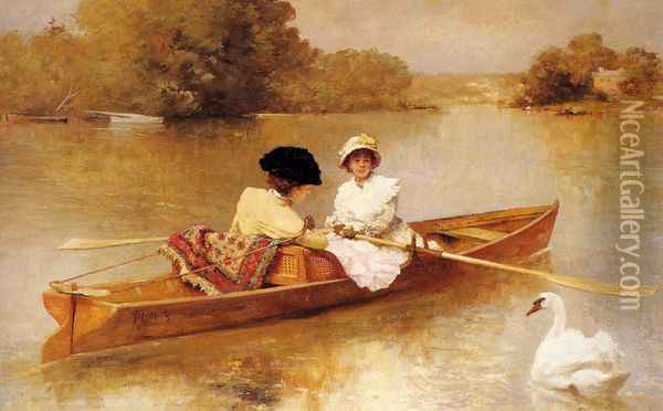 Boating on the Seine Oil Painting - Ferdinand Heilbuth
