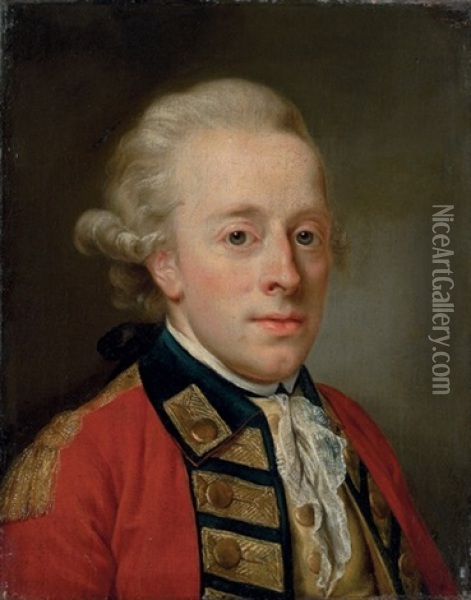 Portrait Of A Gentleman In Uniform Oil Painting - Anton von Maron