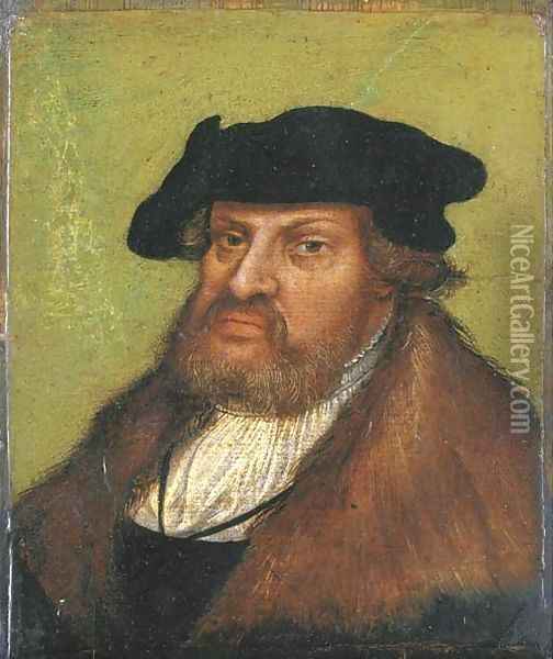 Portrait of the John the Steadfast, Elector of Saxony (1468-1532) Oil Painting - Lucas The Elder Cranach