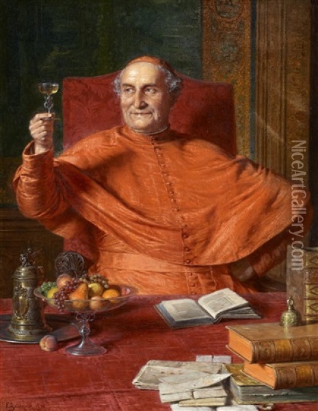 Der Kardinal Oil Painting - Eduard von Gruetzner