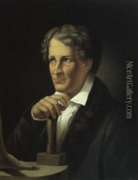 Portraet Af Bertel Thorvaldsen Oil Painting - Christoffer Wilhelm Eckersberg