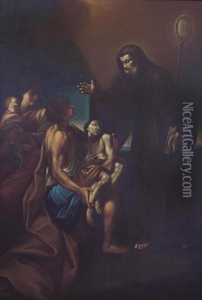 Il Miracolo Di San Francesco Da Paola Oil Painting - Felice Cignani