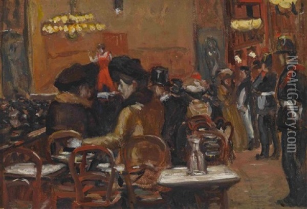 Im Kaffeehaus Oil Painting - Fernand Piet