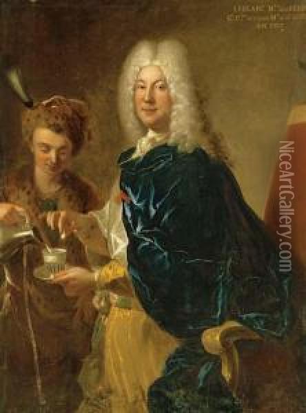 Portrait Of Le Blanc Oil Painting - Francois de Troy