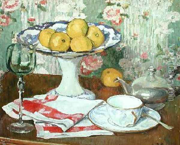 Still Life with a Fruit Dish 1905 Oil Painting - Georges-Daniel de Monfreid