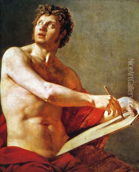 Academic Study of a Male Torse Oil Painting - Jean Auguste Dominique Ingres