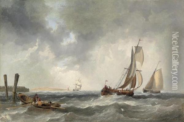 Off To The Fishing Grounds Oil Painting - John Wilson Carmichael