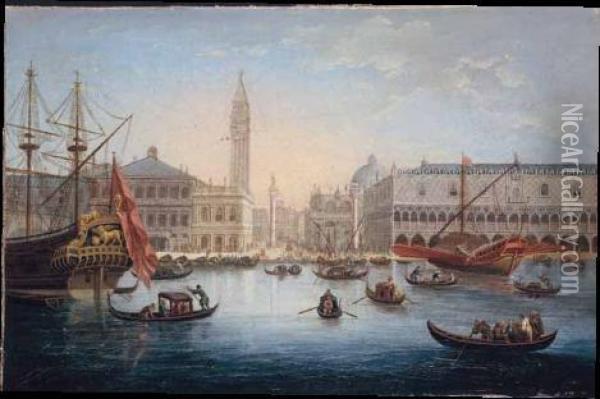 Venezia, Il Bacino Di San Marco Oil Painting - Hendrik Frans Van Lint
