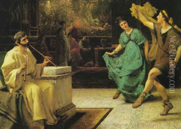 Une Entree De Theatre Roman Oil Painting - Sir Lawrence Alma-Tadema