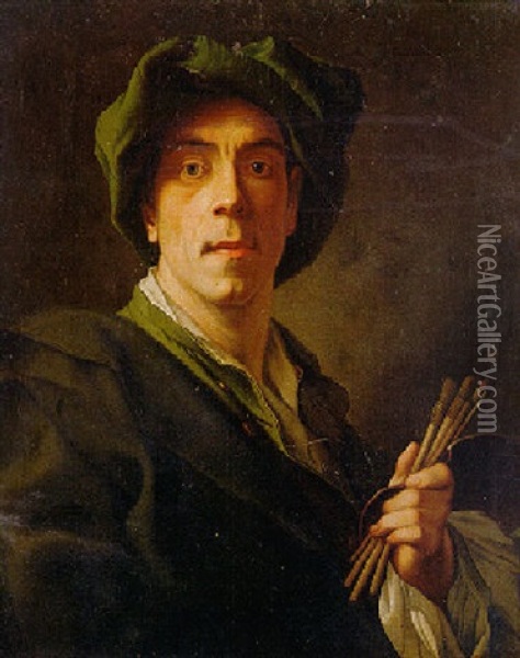 Self Portrait Oil Painting - Christian Seybold