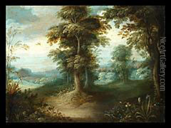 Waldlandschaft Oil Painting - Jasper van der Lamen