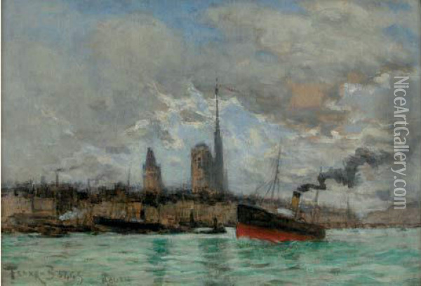  Port De Rouen  Oil Painting - Frank Myers Boggs