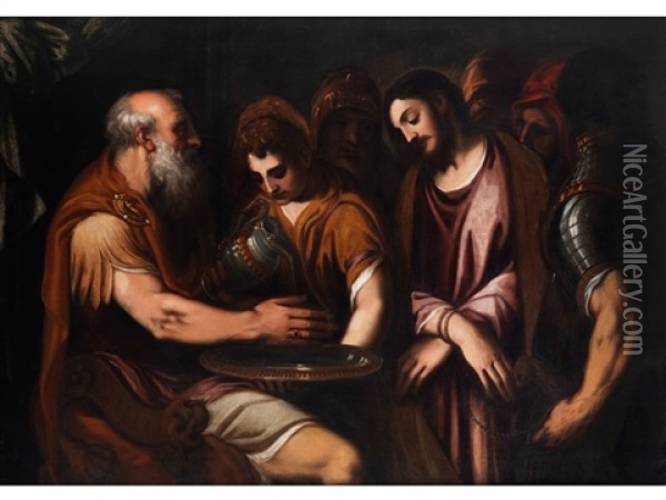 Die Vorfuhrung Christi Vor Pilatus Oil Painting - Andrea Schiavone