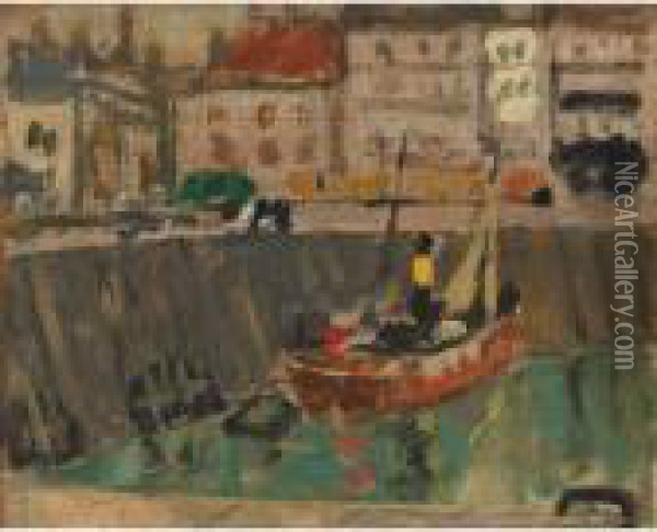 Dieppe Harbour, Low Tide Oil Painting - James Wilson Morrice
