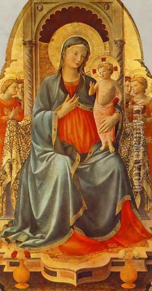 Madonna with the Child and Angels Oil Painting - Angelico Fra