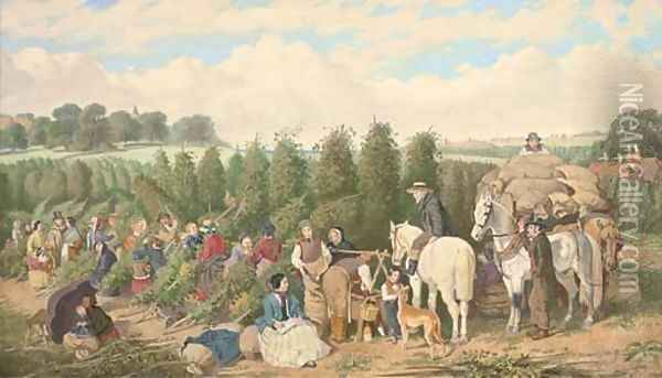 The hop pickers Oil Painting - John Frederick Herring