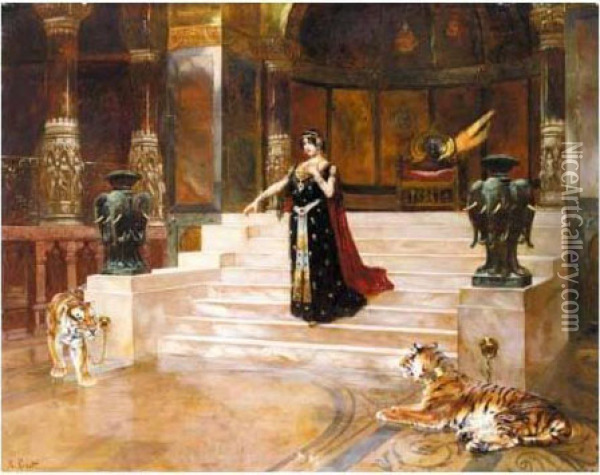 Salome And The Tigers Oil Painting - Rudolph Ernst
