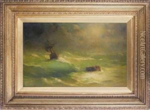 Marine Dans La Tempete Oil Painting - Ivan Konstantinovich Aivazovsky