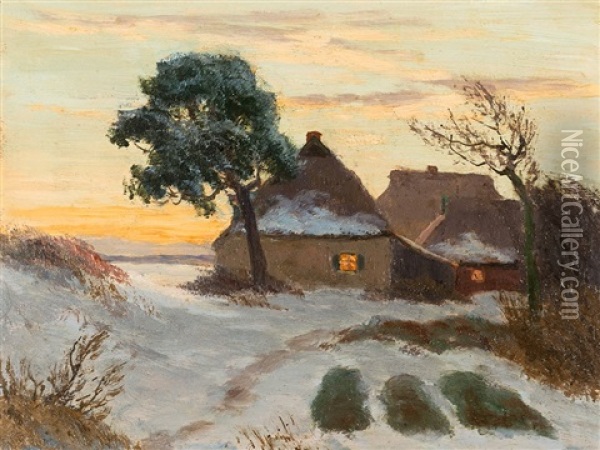 Evening Landscape Oil Painting - Paul Mueller-Kaempff