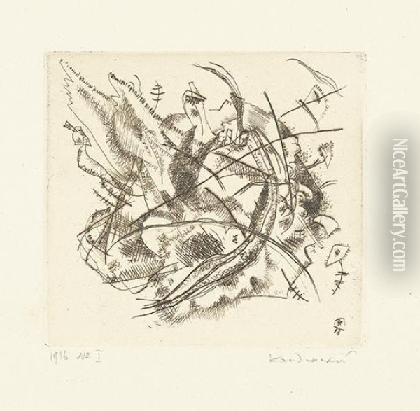 Radierung 1916 No. I. Oil Painting - Wassily Kandinsky