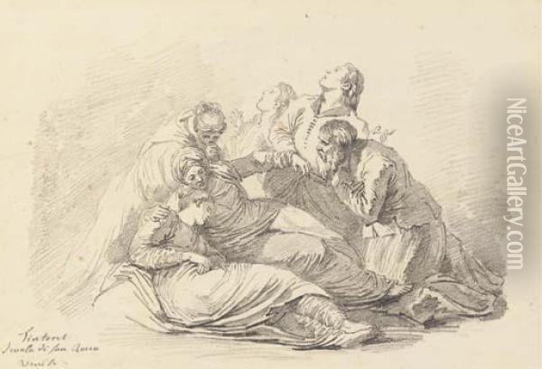 Les Saintes Femmes Avec Saint Jean Et Joseph D'arimathie, D'apres Tintoretto Oil Painting - Jean-Honore Fragonard