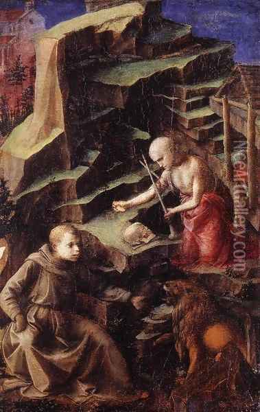The Penitent St Jerome with a Young Monk Oil Painting - Filippino Lippi