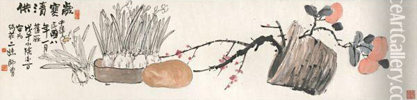 Spring Festival Offerings Oil Painting - Chen Hengke
