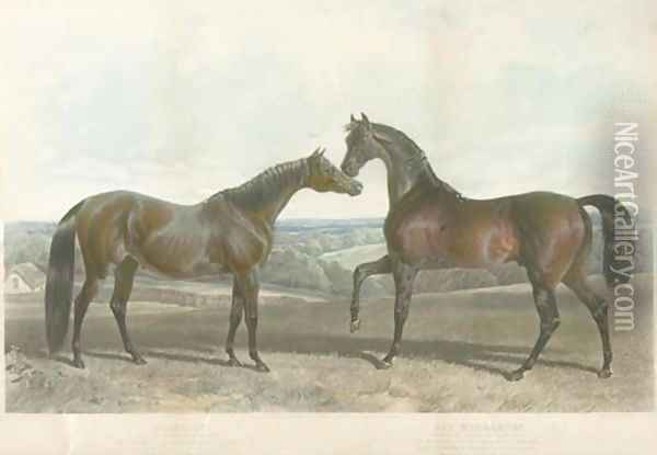 Barbelle, bred by Mr. Vansittant and Bay Middleton, bred by the Earl of Jersey Oil Painting - John Frederick Herring Snr