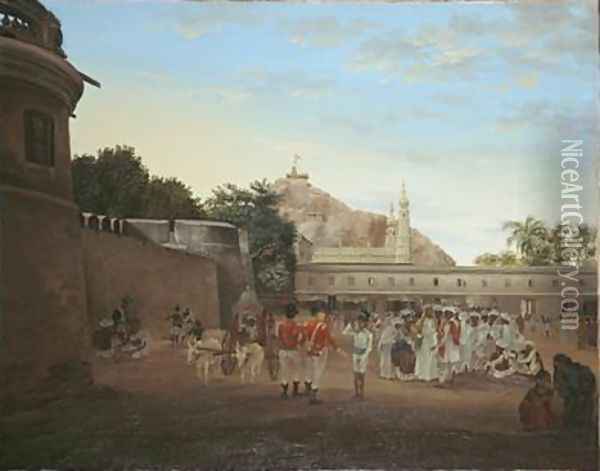 The Market Place of Trichinopoly Oil Painting - Philip Le Couteur