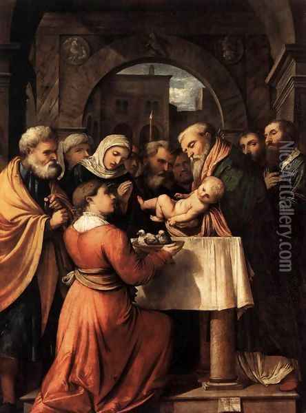 Presentation of Jesus at the Temple Oil Painting - Gerolamo Romanino