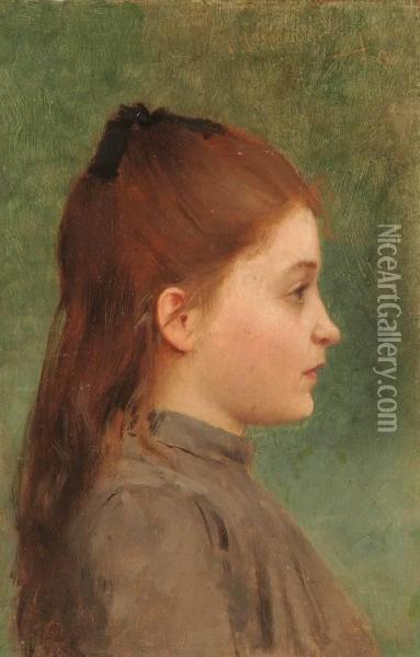 Jules-alexandre Gamba De Preydour , , Jeune Fille Oil Painting - Jules-Alexandre Gamba De Preydour