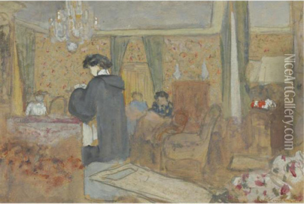 Femmes Dans Le Salon A La Terrasse A Vasouy Oil Painting - Jean-Edouard Vuillard