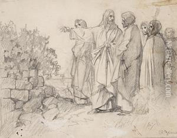 Jesus Mit Seinen Jungern Oil Painting - Rudolf I Yelin