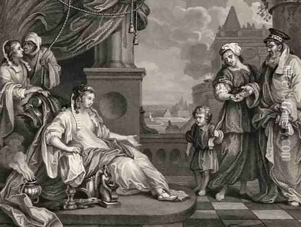 Moses before Pharaohs Daughter from The Works of William Hogarth Oil Painting - William Hogarth