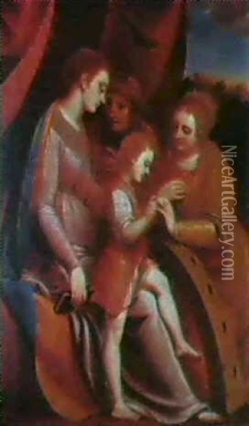 Le Mariage Mystique De Sainte Catherine Oil Painting - Luca Cambiaso