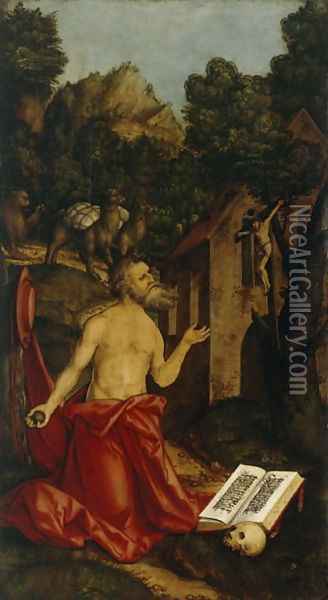 St Hieronymus, c. 1520 Oil Painting - Hans Leonhard Schaufelein