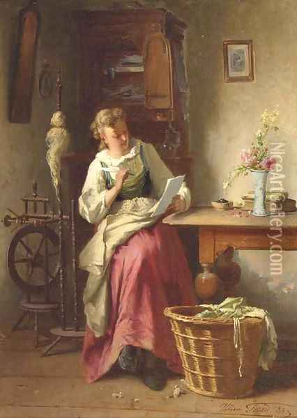 Writing to a loved one Oil Painting - Theodore Gerard