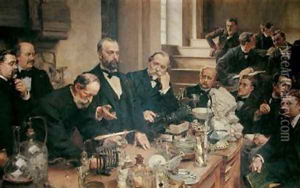 Henri Sainte-Claire Deville 1818-81 Lecturing 1890 Oil Painting - Leon Augustin Lhermitte