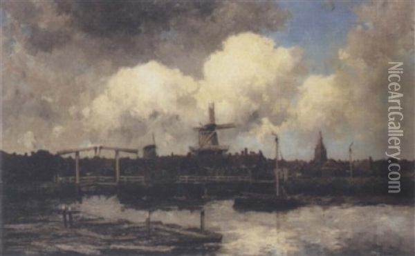 View Of A Dutch Town Oil Painting - Hermanus Koekkoek the Younger