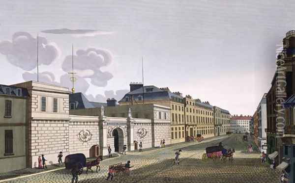 The Bank of France from Rue Croix-Petits-Champs Oil Painting - Henri Courvoisier-Voisin