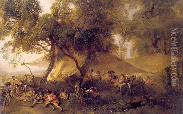 Respite from War 1713 Oil Painting - Jean-Antoine Watteau