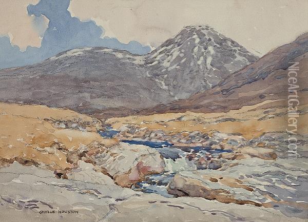 Mountain And Burn Oil Painting - George Houston