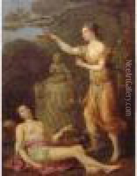 L'autel Du Jeune Bacchus Oil Painting - Joseph-Marie Vien